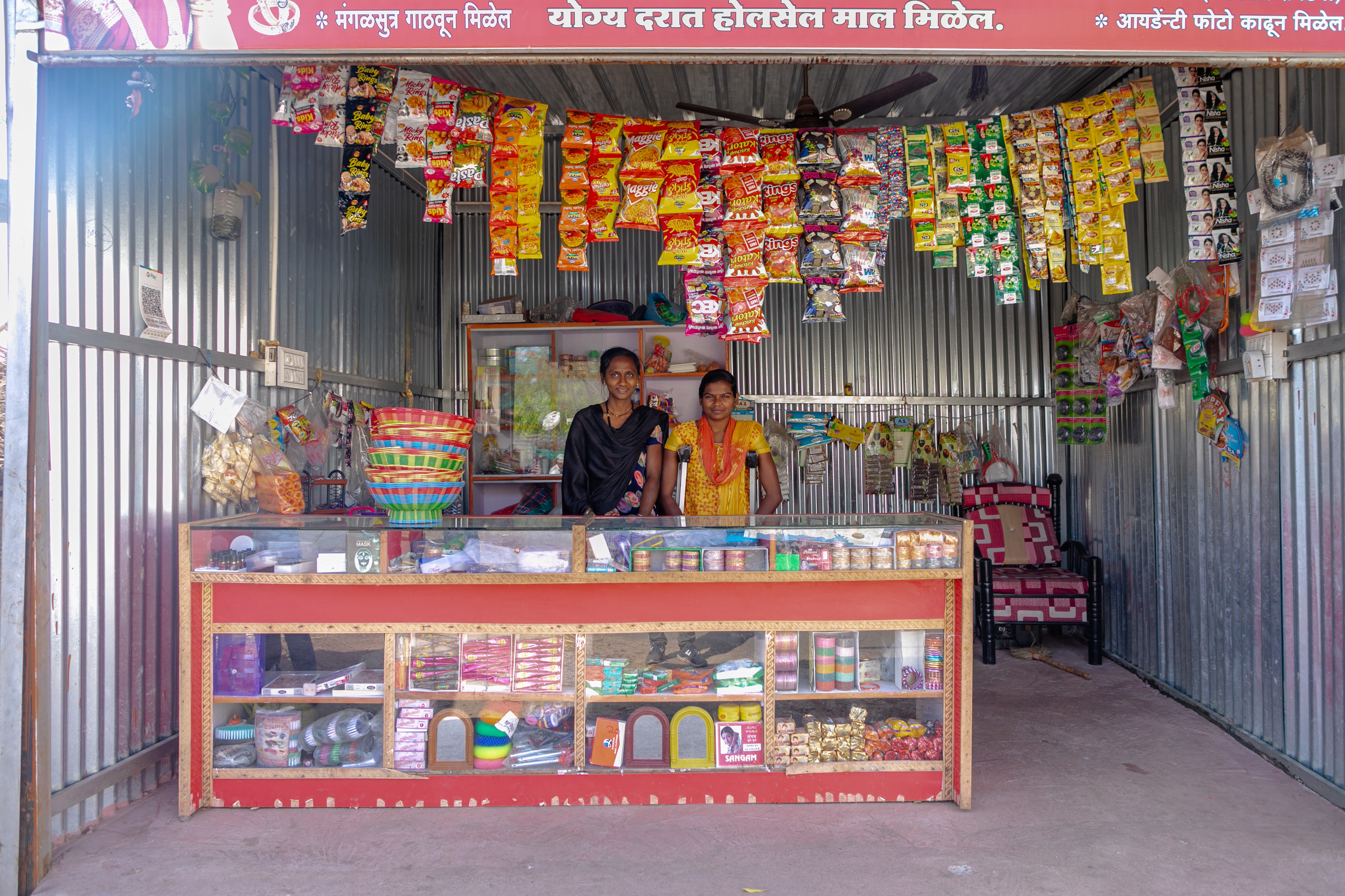 Indian women in confectionary shop 