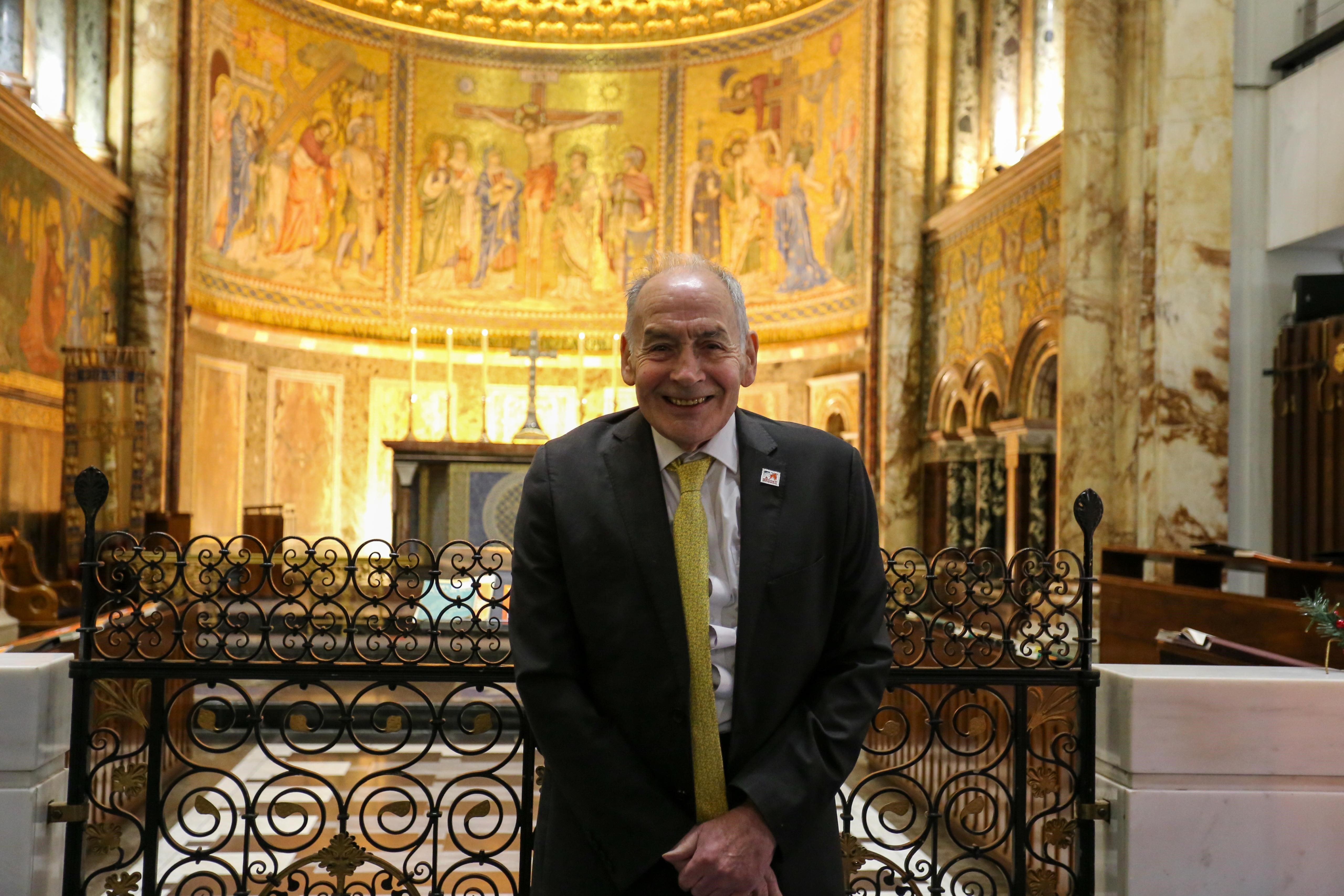 Alastair Stewart in the Guard's Chapel in London 