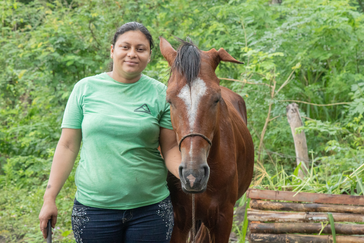 Owner next to horse in Nicaragua