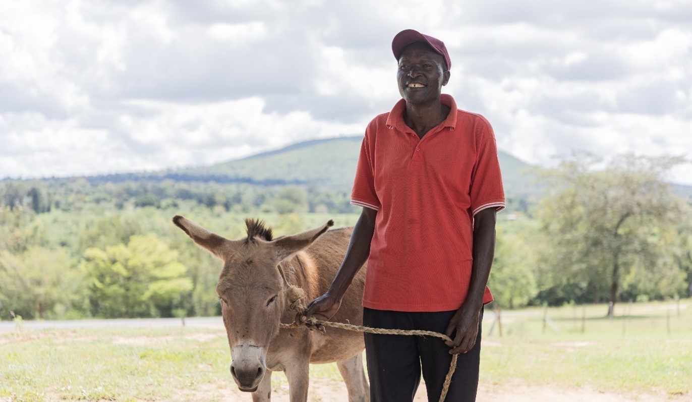 Man with donkey in Kenya