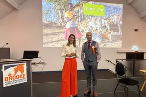 (From left) Aly Vance and Brooke's CEO, Chris Wainwright, at Brooke's supporter day.