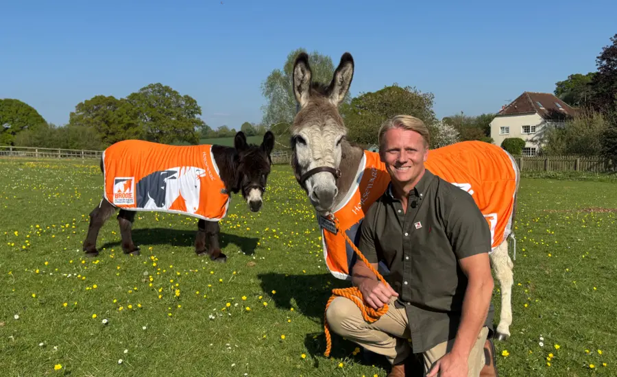 Dr Scott Miller with donkeys 