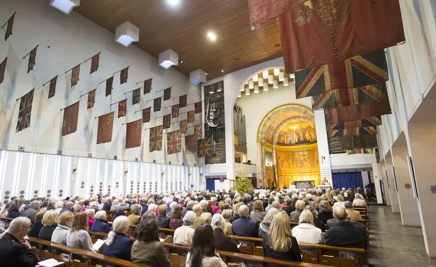 Attendees at Brooke's carol service in the Royal Military Chapel 