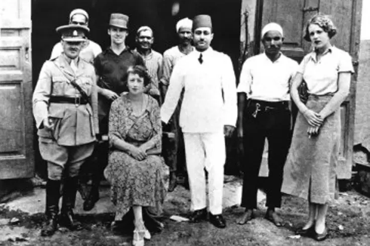 A black and white group photo in Caro featuring Dorothy Brooke