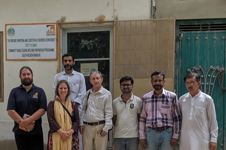 Daniel joins Brooke Pakistan staff members in Karachi